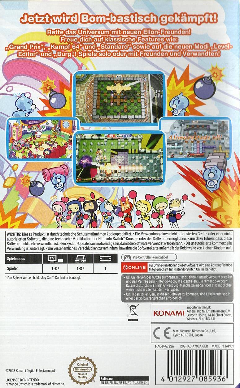 Super Bomberman R 2 - Nintendo Switch Rückseite
