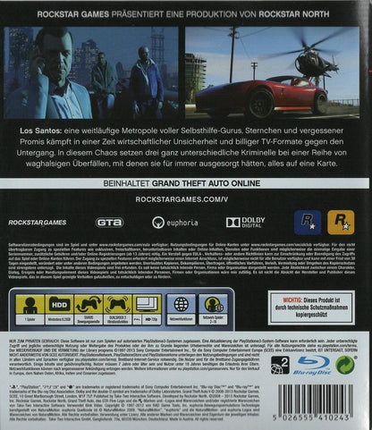 Grand Theft Auto V - PlayStation 3 Rückseite
