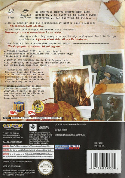 Resident Evil 4 - Nintendo GameCube Rückseite