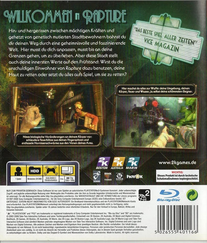 BioShock - PlayStation 3 Rückseite