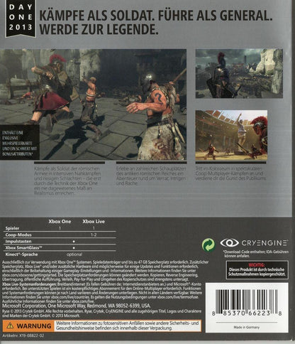 Ryse: Son of Rome - Xbox One Rückseite
