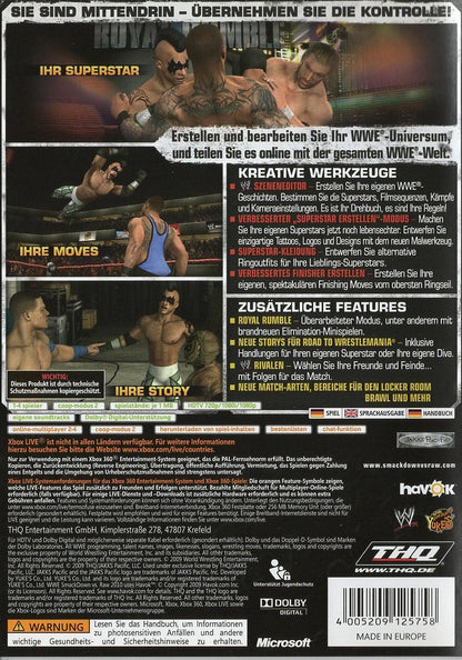 WWE SmackDown vs. Raw 2010 - Xbox 360 Rückseite