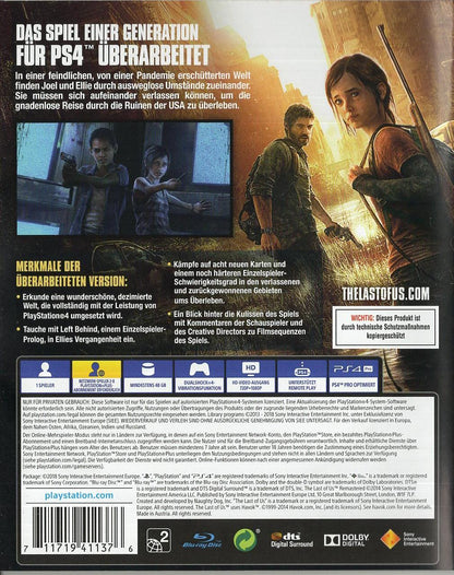 The Last of Us Remastered - PlayStation 4 Rückseite