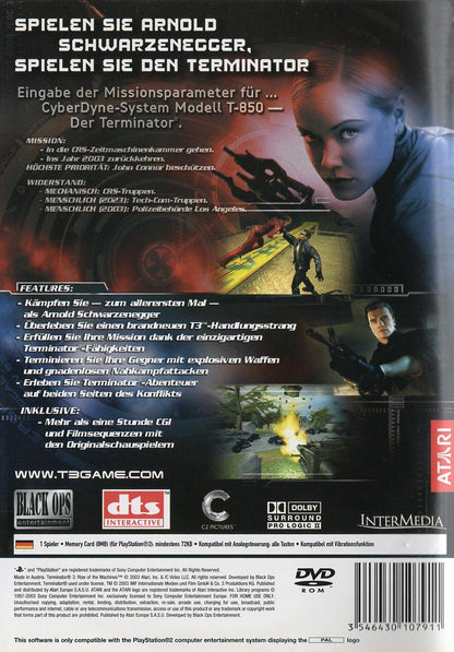 Terminator 3: Rebellion der Maschinen - PlayStation 2 Rückseite