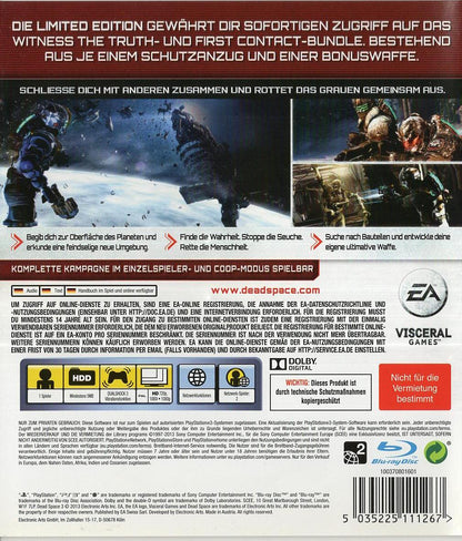 Dead Space 3 Limited Edition - PlayStation 3 Rückseite