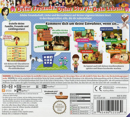 Tomodachi Life - Nintendo 3DS Rückseite