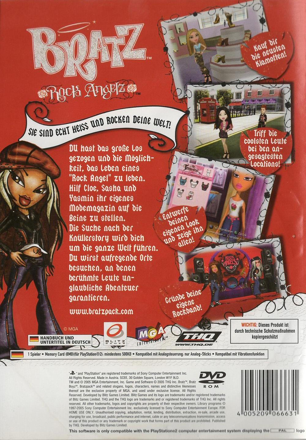 Bratz Rock Angelz - PlayStation 2 Rückseite
