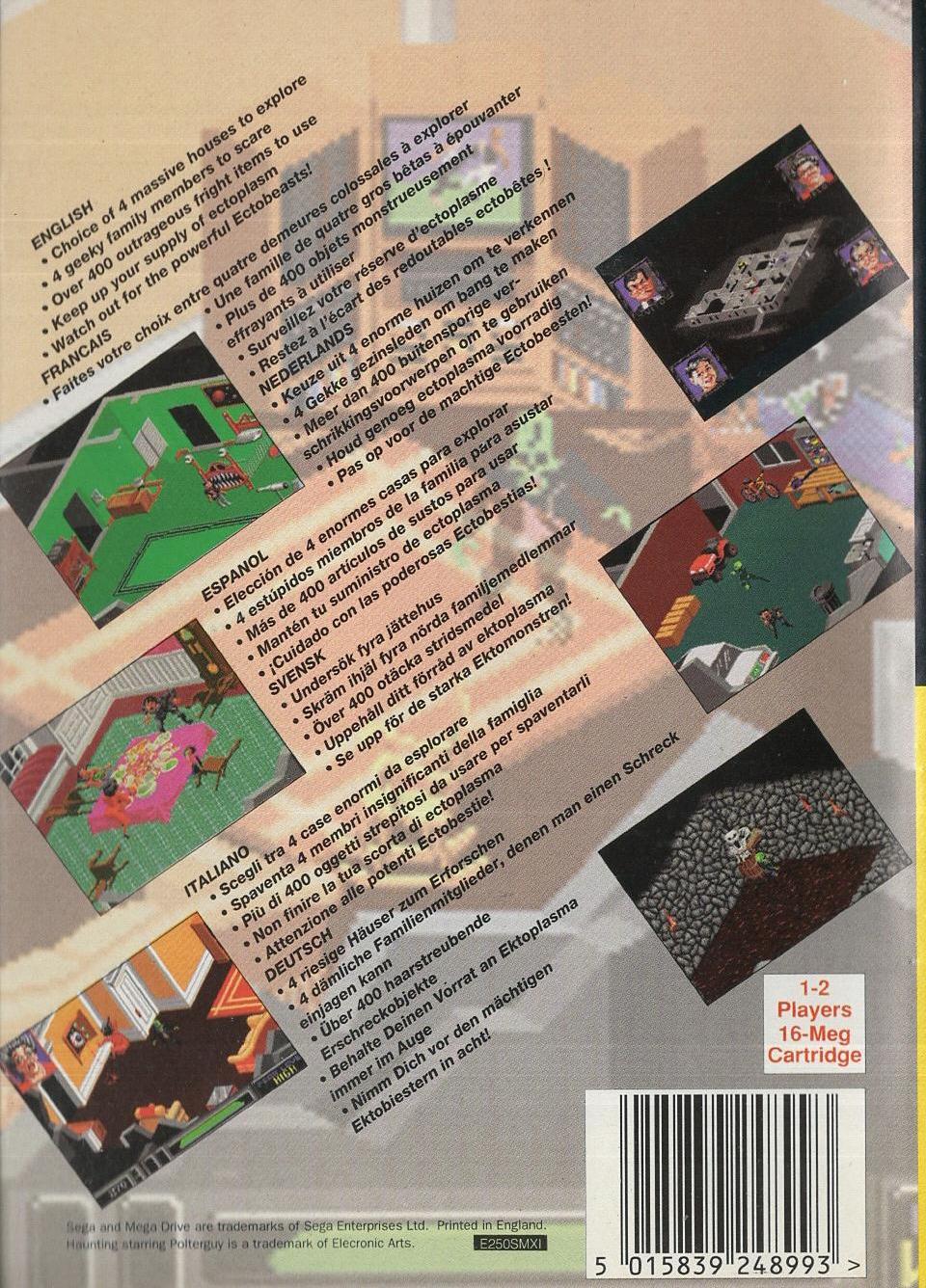 Haunting Starring Polterguy - Sega Mega Drive Rückseite