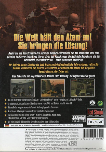 Der Anschlag - PlayStation 2 Rückseite