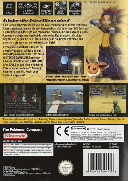 Pokémon XD: Der Dunkle Sturm - Nintendo GameCube Rückseite