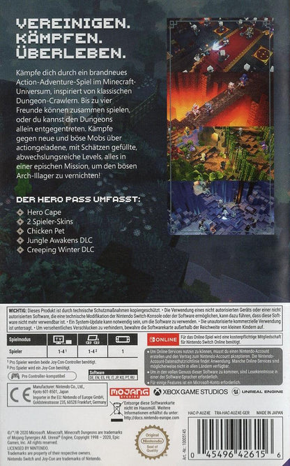 Minecraft Dungeons Hero Edition - Nintendo Switch Rückseite