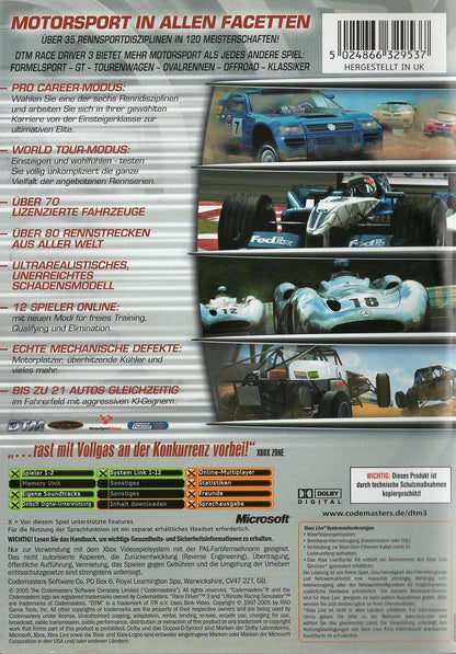 DTM Race Driver 3 - Xbox Rückseite