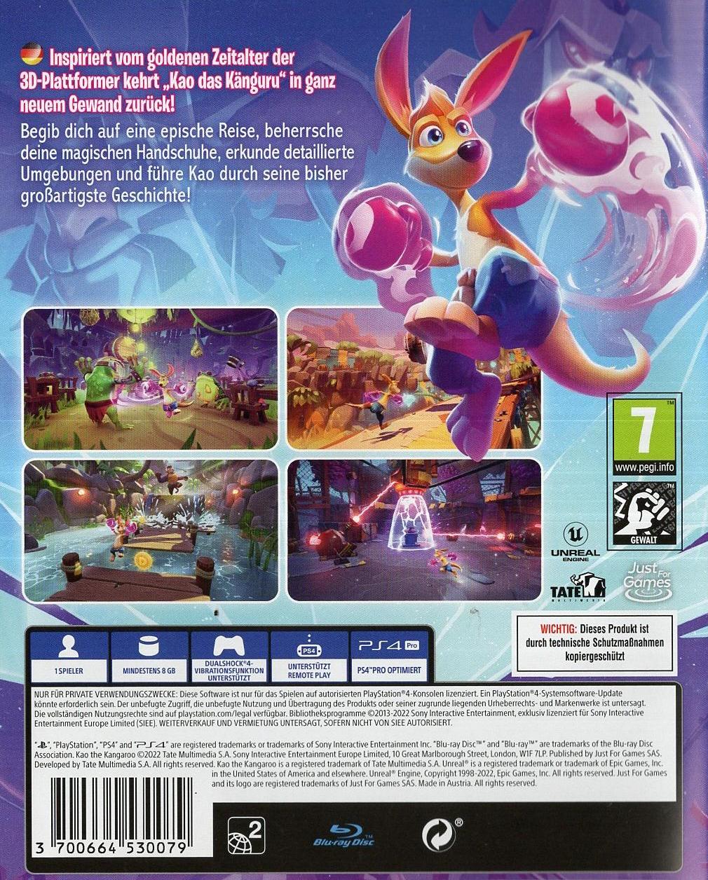 Kao the Kangaroo - PlayStation 4 Rückseite