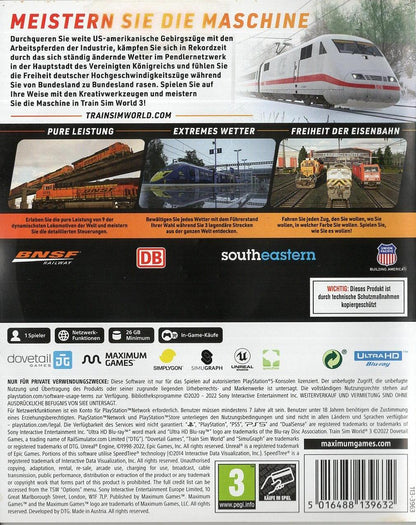 Train Sim World 3 - PlayStation 5 Rückseite
