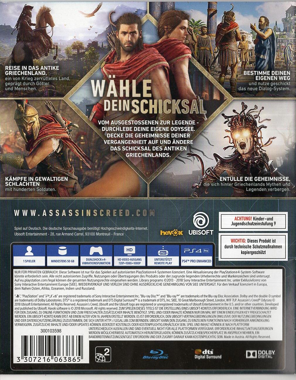Assassin's Creed Odyssey - PlayStation 4 Rückseite
