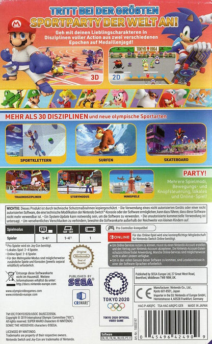 Mario & Sonic bei den Olympischen Spielen: Tokyo 2020 - Nintendo Switch Rückseite