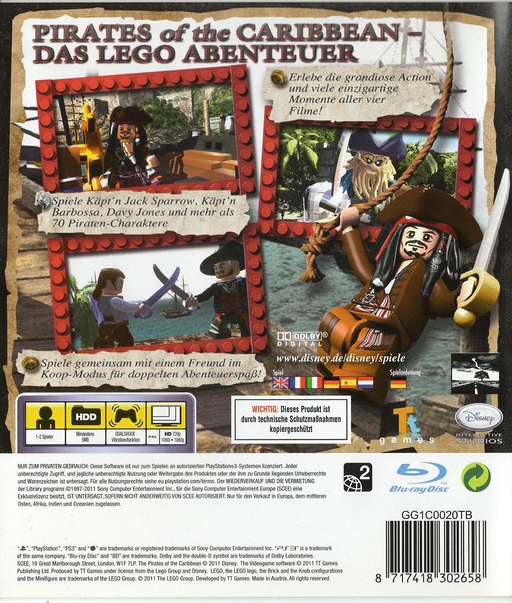 LEGO Pirates of the Caribbean - PlayStation 3 Rückseite