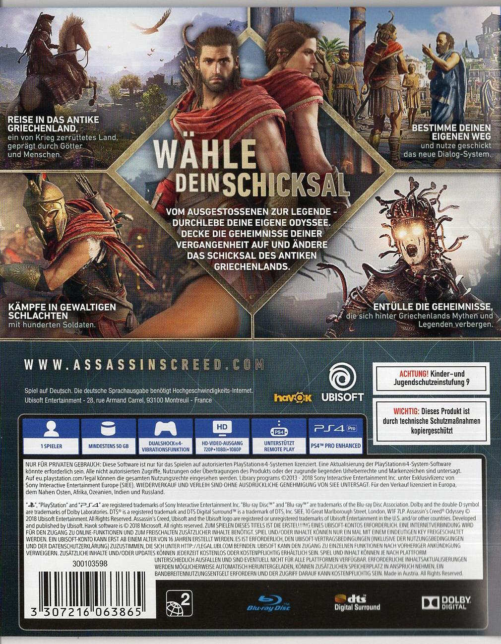 Assassin's Creed Odyssey - PlayStation 4 Rückseite