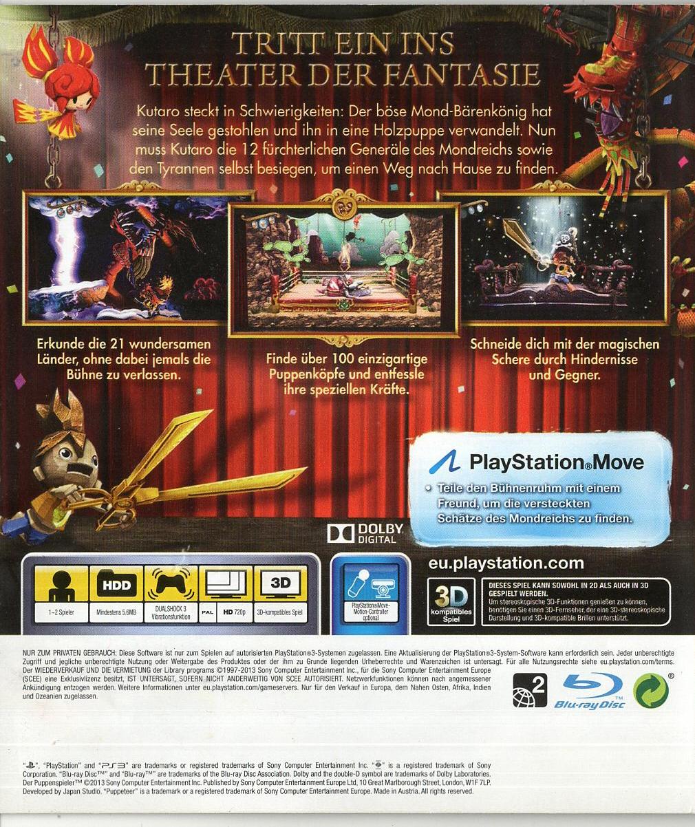Der Puppenspieler - PlayStation 3 Rückseite
