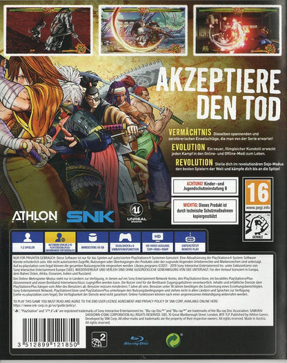 Samurai Shodown - PlayStation 4 Rückseite