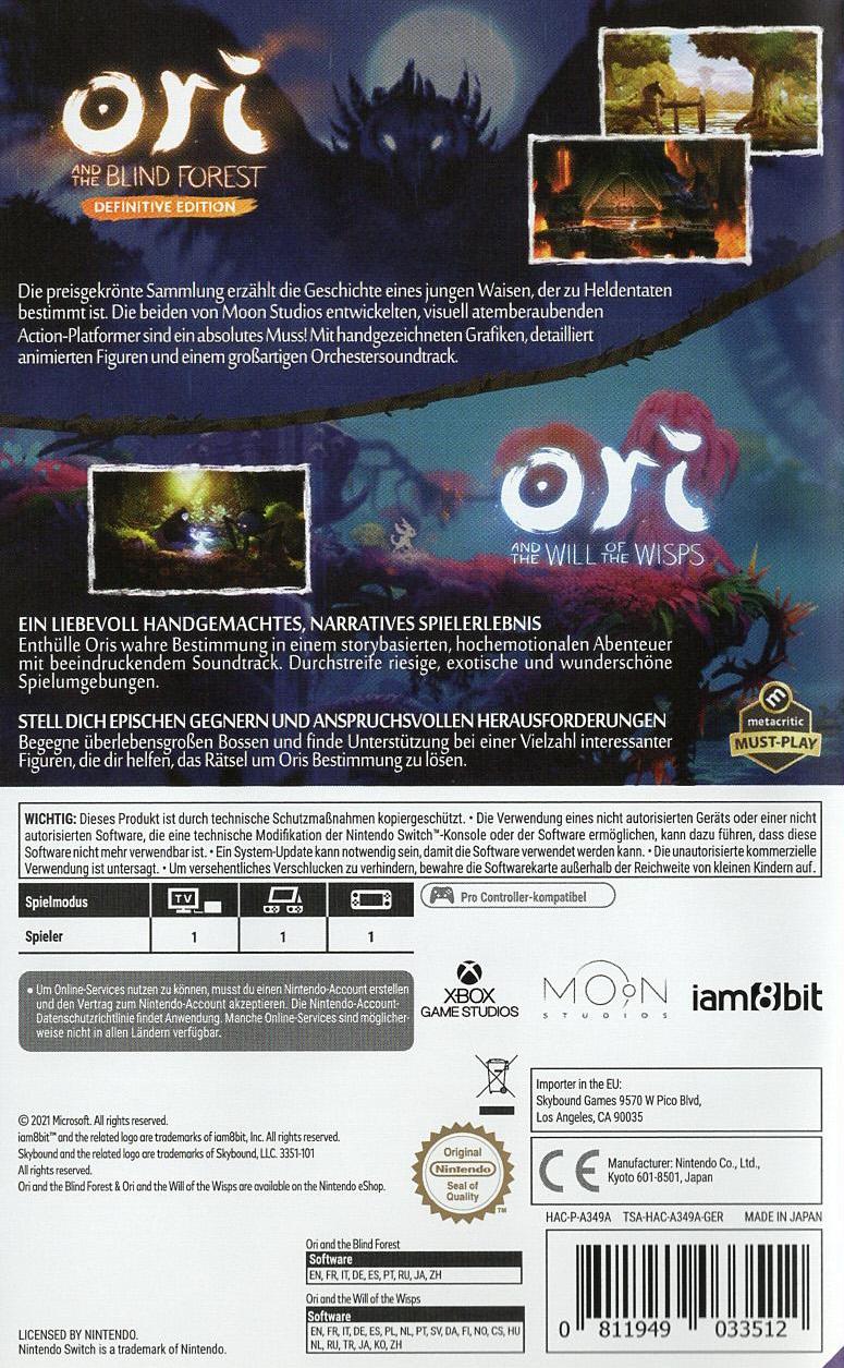Ori: The Collection - Nintendo Switch Rückseite