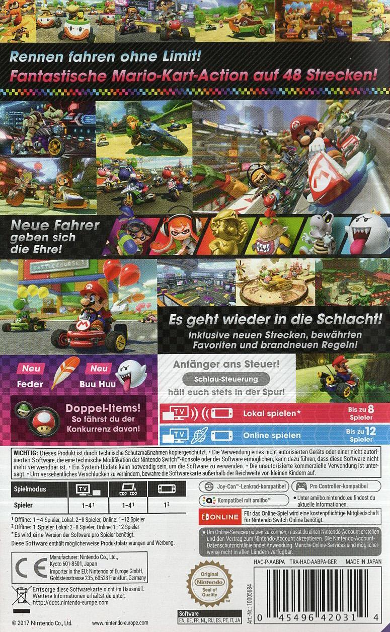 Mario Kart 8 Deluxe - Nintendo Switch Rückseite