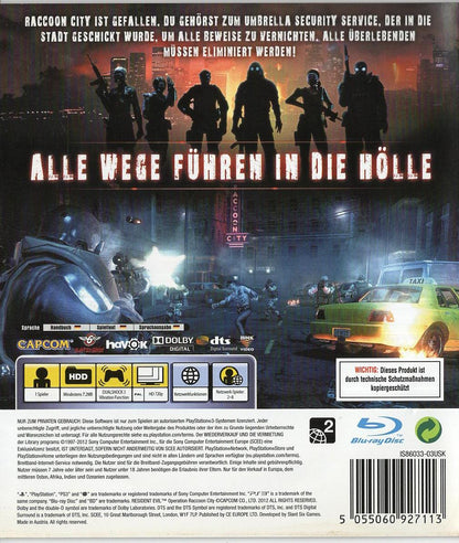 Resident Evil: Operation Raccoon City - PlayStation 3 Rückseite