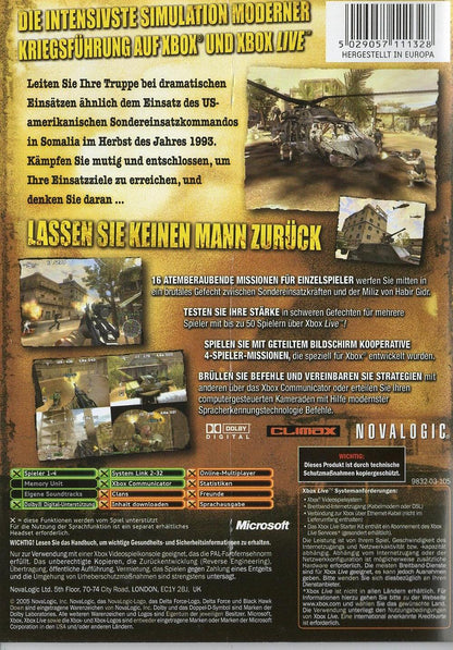 Delta Force: Black Hawk Down - Xbox Rückseite