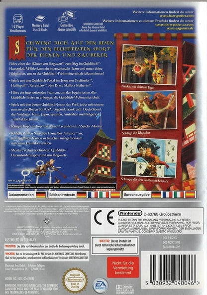 Harry Potter: Quidditch Weltmeisterschaft - Nintendo GameCube Rückseite
