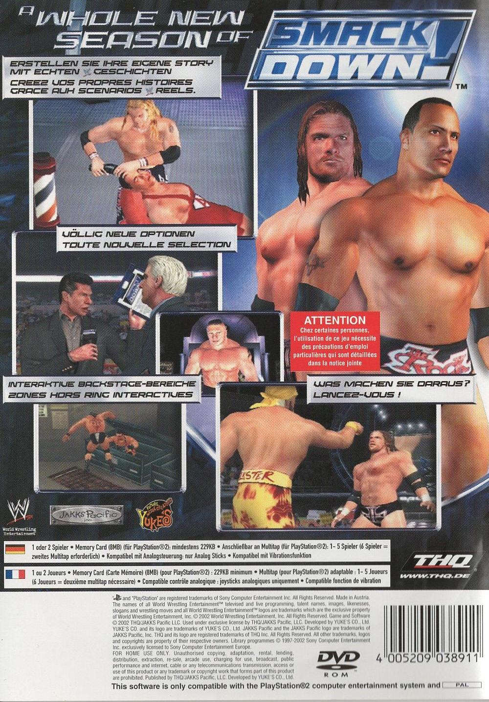 WWE SmackDown! Shut Your Mouth - PlayStation 2 Rückseite