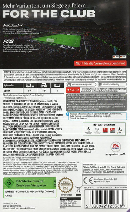 EA Sports FC 25 - Nintendo Switch Rückseite
