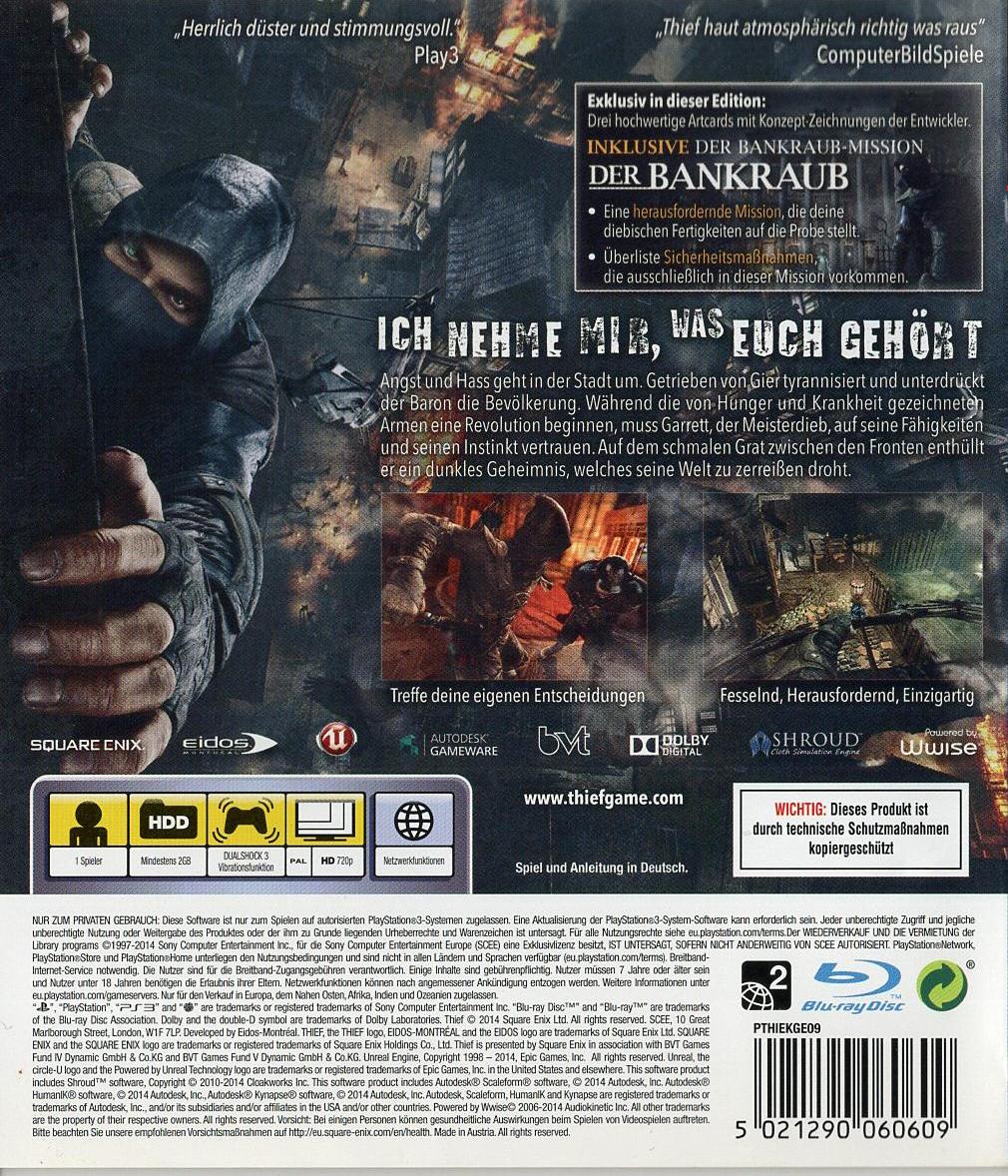 Thief - PlayStation 3 Rückseite