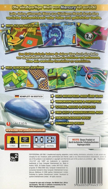 Mercury Meltdown - PlayStation Portable Rückseite