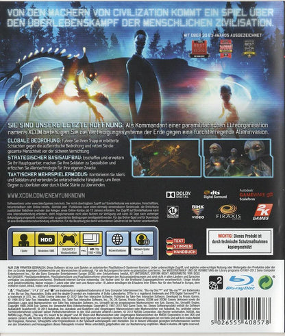 XCOM: Enemy Unknown - PlayStation 3 Rückseite