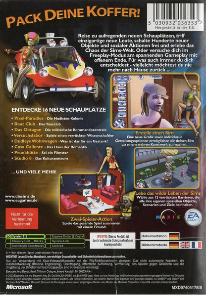 Die Sims brechen aus - Xbox Rückseite