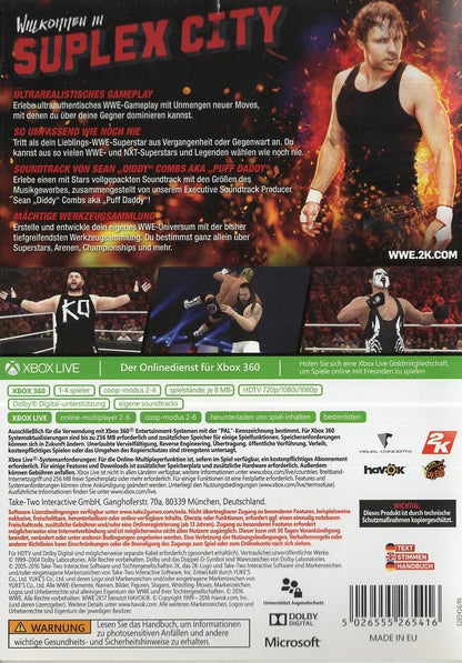 WWE 2K17 - Xbox 360 Rückseite