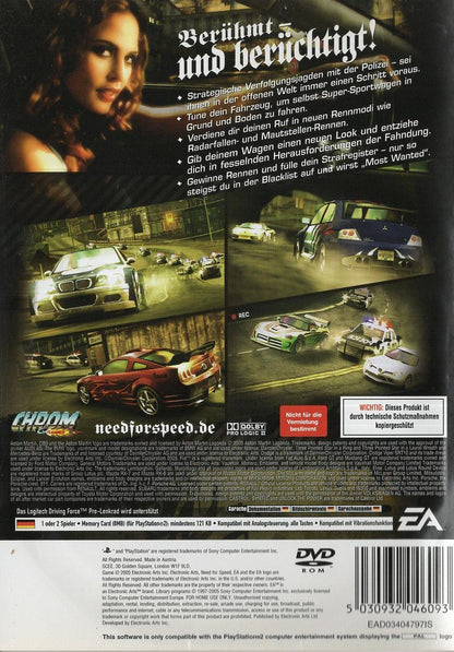 Need for Speed: Most Wanted - PlayStation 2 Rückseite