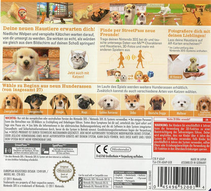 Nintendogs + Cats: Golden Retriever & New Friends - Nintendo 3DS Rückseite