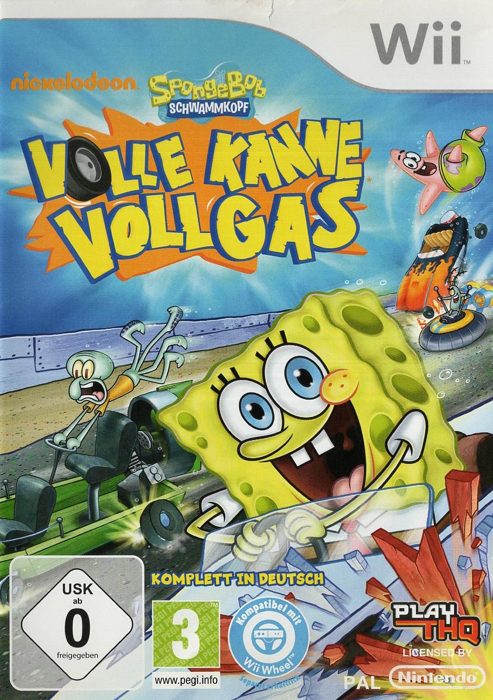 SpongeBob Schwammkopf: Volle Kanne Vollgas - Nintendo Wii Vorderseite
