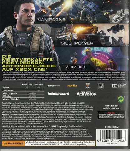Call of Duty: Infinite Warfare - Xbox One Rückseite