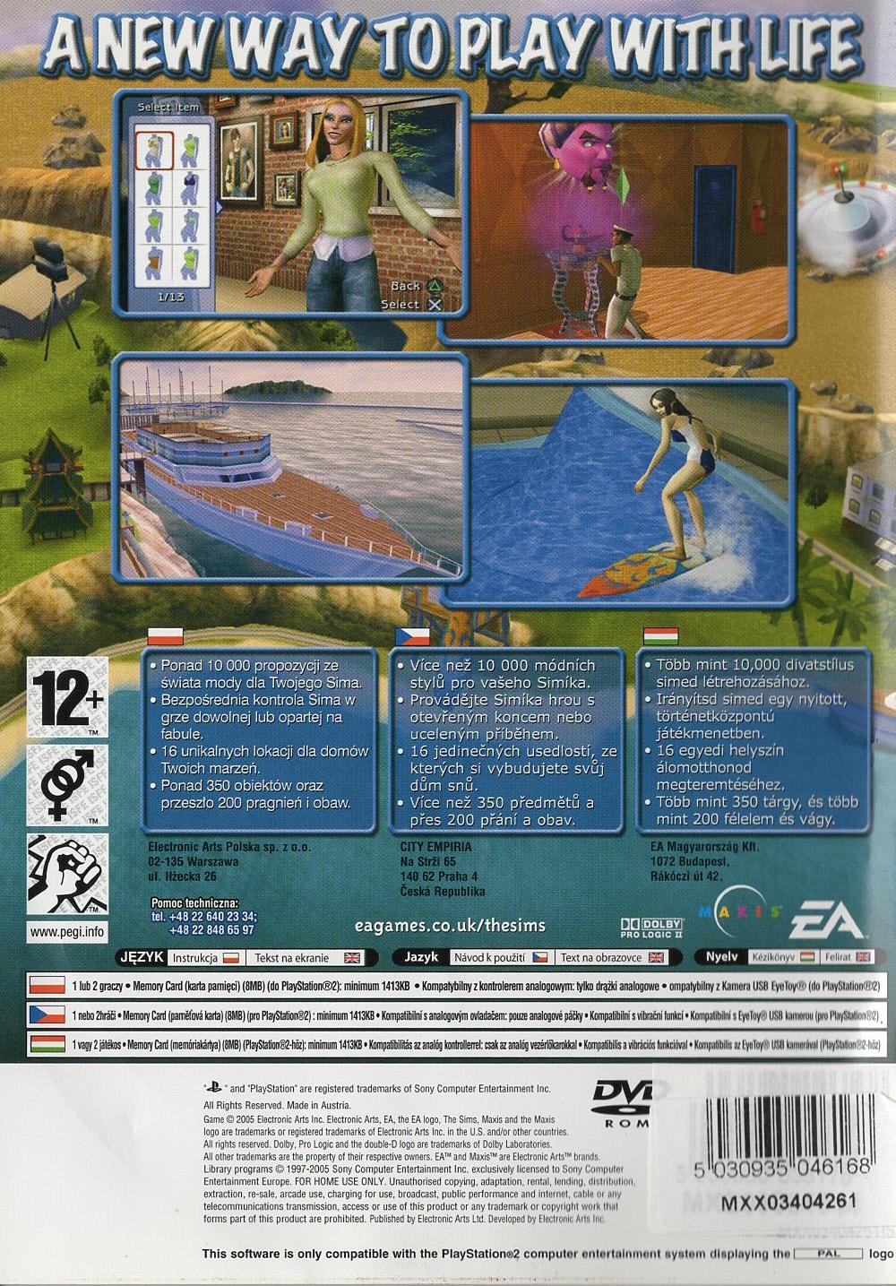 The Sims 2 - PlayStation 2 Rückseite