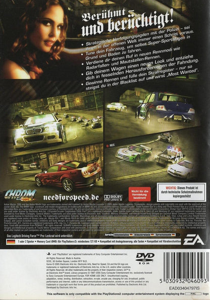 Need For Speed Most Wanted - PlayStation 2 Rückseite