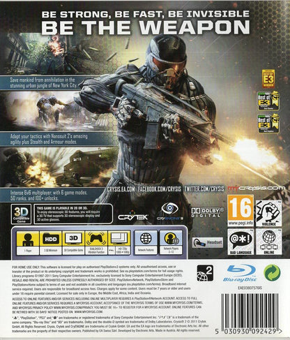 Crysis 2 - PlayStation 3 Rückseite
