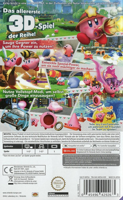 Kirby und das vergessene Land - Nintendo Switch Rückseite