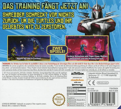 Teenage Mutant Ninja Turtles: Master Splinter's Training Pack - Nintendo 3DS Rückseite
