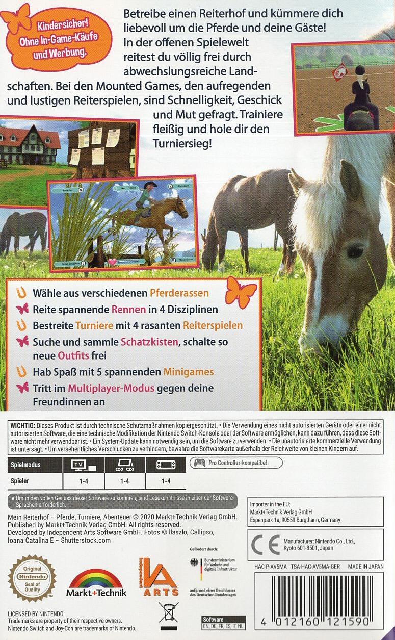 Mein Reiterhof - Pferde, Turniere, Abenteuer - Nintendo Switch Rückseite