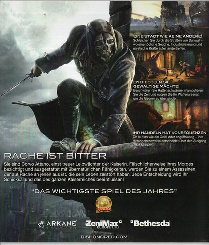 Dishonored: Die Maske des Zorns - PlayStation 3 Rückseite