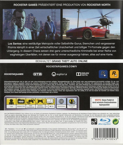 Grand Theft Auto V - PlayStation 3 Rückseite