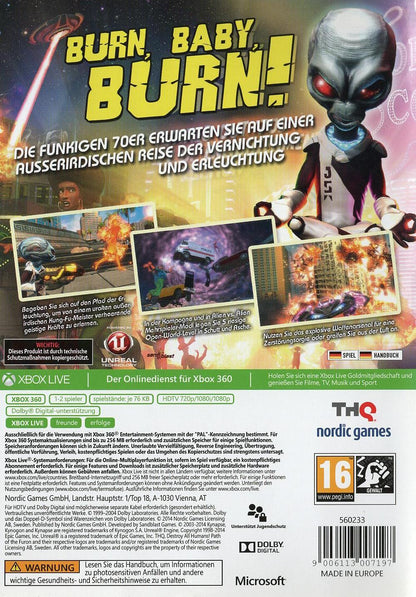 Destroy All Humans! Path of the Furon - Xbox 360 Rückseite