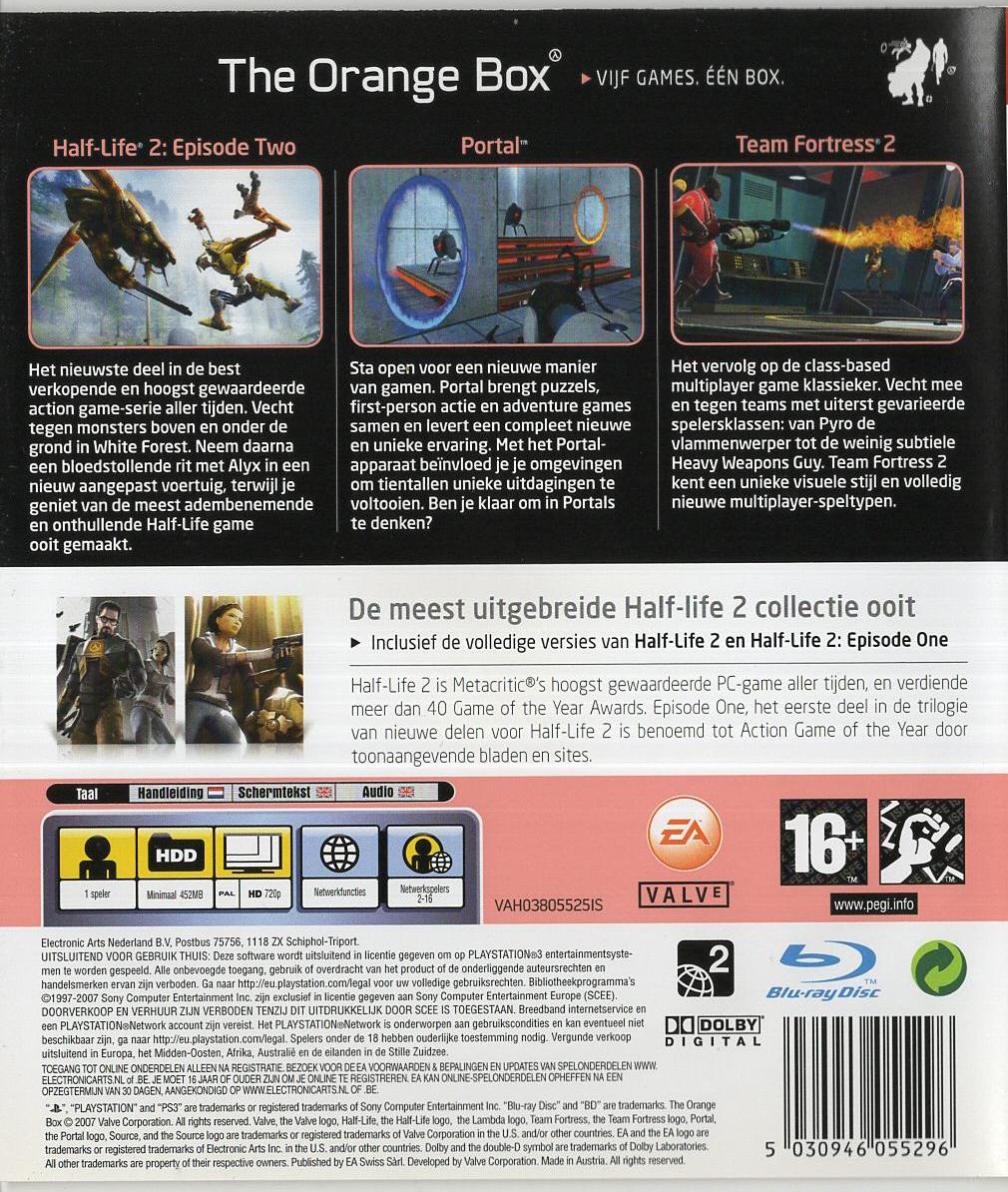 The Orange Box - PlayStation 3 Rückseite